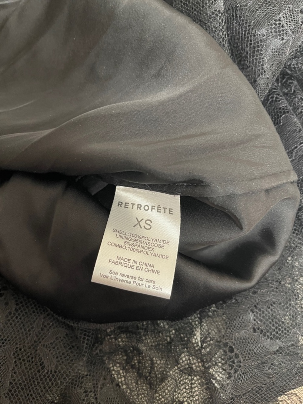 RETROFETE Jeanette Strapless Lace Sheer Black Maxi Dress Size XS - Picture 8 of 8